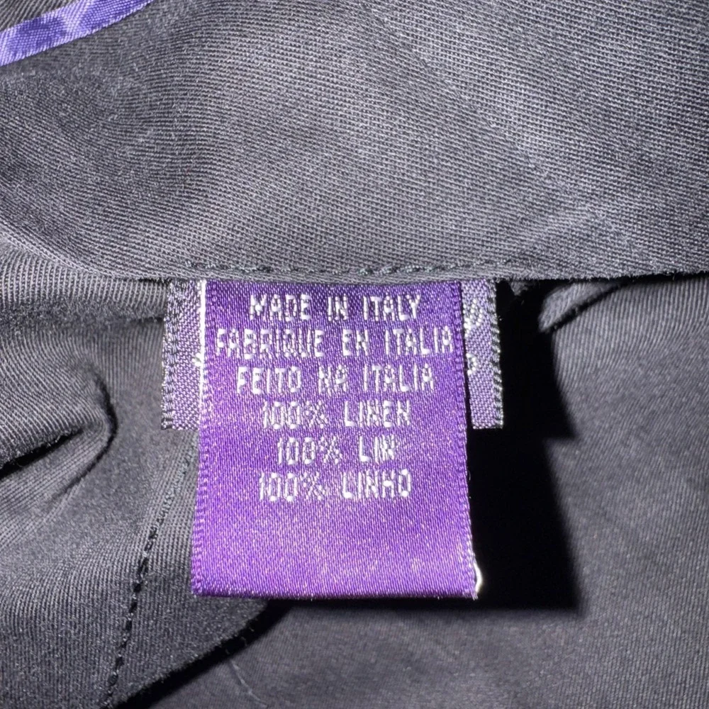 Ralph Lauren Purple Label Women's Pants 100% Wide Leg Elastic Waist Navy 32X29
